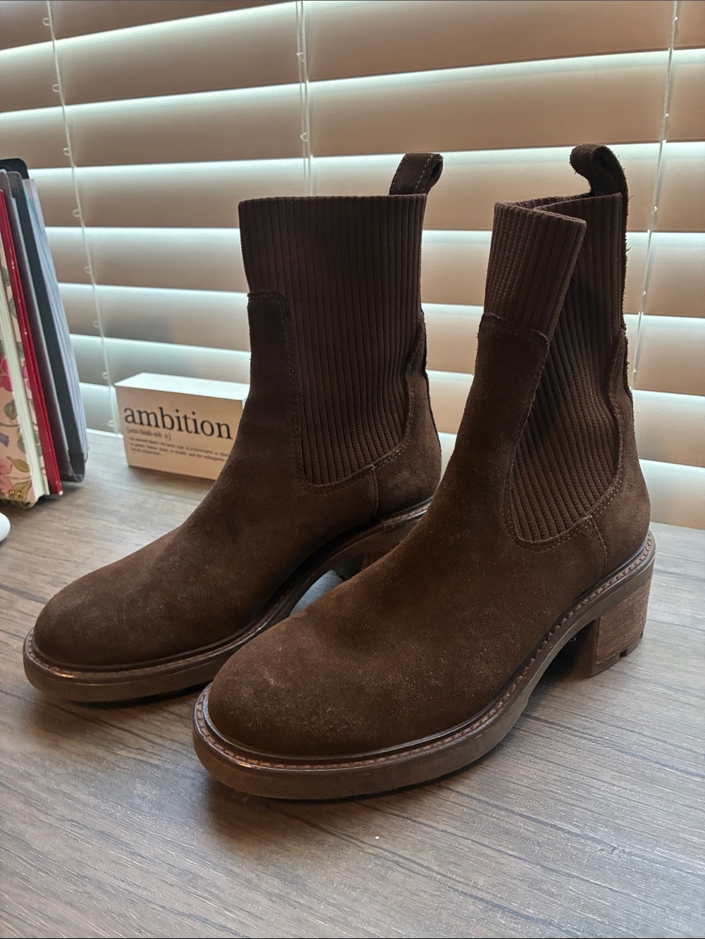 Steve Madden Dark Brown Suede Chelsea Ankle Boots